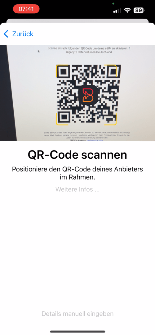 esim aktivieren iphone apple buddysim ios